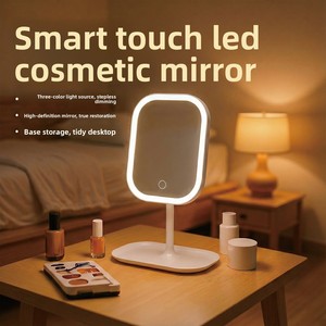 Specchio per Trucco LED Intelligente con Cornice Quadrata in Plastica - per Camere da Letto, Tavoli da Toeletta, Dormitori Studenteschi e Uso su Scrivania - Product Image 5