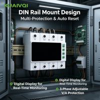 Protecteur de tension triphasé réglable 63-100A, dispositif de protection contre les surtensions et les sous-tensions automatique, rail DIN, avec certification CE