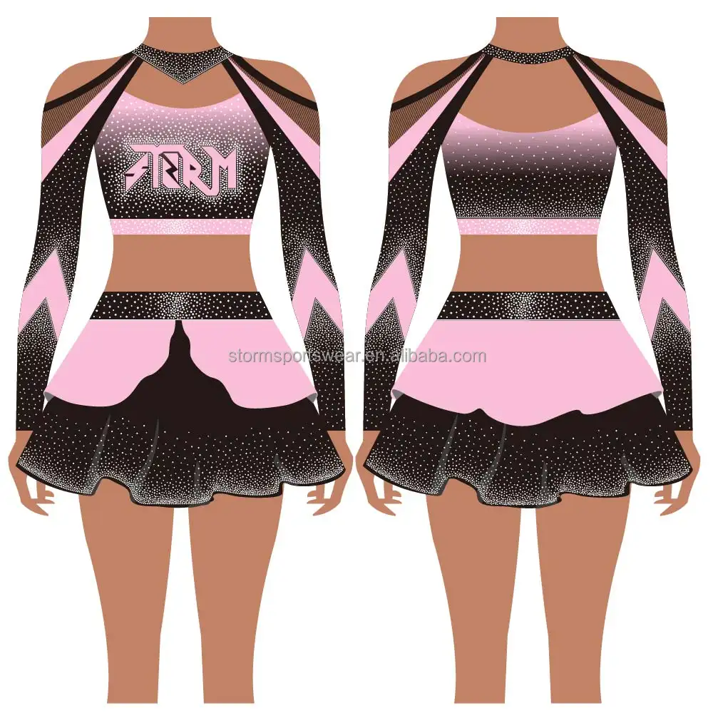 Professional custom design excellent quality cheerleader dress plus size color complete girls cheerleading uniform