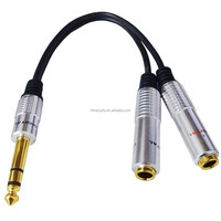 Adaptateur de câble audio stéréo TRS 6,35 mm écologique avec conducteur en cuivre pur en métal et PVC pour appareil photo, PC, haut-parleurs, microphone