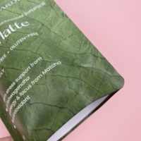 Pochettes MDOPE/PE de qualité alimentaire, sacs à fermeture éclair debout étanches à l'humidité, en plastique thermoscellé pour supplément Matcha Latte