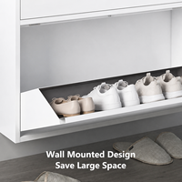 ASSOC Meuble à chaussures ultra-plat en acier de 155 mm de profondeur, avec 3/4 tiroirs basculants ventilés, organisateur de couloir, taille personnalisable disponible pour appartement
