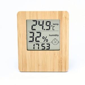 High Quality OME Logo <b>Electronic</b> Wooden Multifunctional Temperature and Humidity Display Battery Bamboo Digital Alarm Clock - Product Image 2