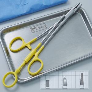 Pinza Hemostática Quirúrgica Manual de Acero Inoxidable con Mango Amarillo, Modelo 2026 Six Flowers/OEM, Certificación CE Clase II ISO - Product Image 3
