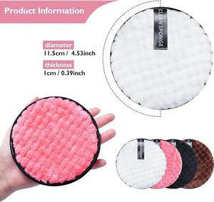 Tampons démaquillants personnalisés avec logo, réutilisables, ronds, doux, pour le nettoyage du visage, serviettes, lavables des deux côtés, tissu <span class=keywords><strong>démaquillant</strong></span> - Product Image 4