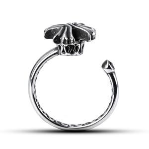 Anillos Fidget de Acero Inoxidable 316L con Patrón de Pétalos, Textura Retro, Ajustables, con Detalle de Piedras Preciosas, Joyería para Hombres y Mujeres, Uso Diario - Product Image 4