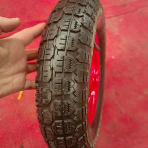 <span class=keywords><strong>Roue</strong></span> pneumatique en caoutchouc Maxtop 14 pouces 3.50-8 pour chariot à main avec axe long et trou de 20 mm pour la manutention des matériaux - Product Image 4