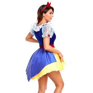 Disfraz de Blancanieves con tocado para mujer, disfraz de juego de rol para fiesta de Halloween para adultos - Product Image 3