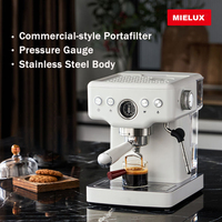 Machine à expresso semi-automatique en acier inoxydable de 1,8 L, machine à expresso électrique de 58 mm avec mousseur à lait pour café et maison