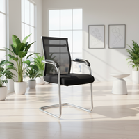 Chaise de bureau en maille avec dossier solide et cadre chromé, chaise d'invité réglable, mobilier moderne pour salle de réunion, bureau à domicile, école