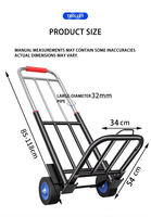 Carro de plataforma portátil de dos ruedas de acero inoxidable industrial, duradero, para equipaje, carrito de compras, plegable, con asa, herramientas OEM