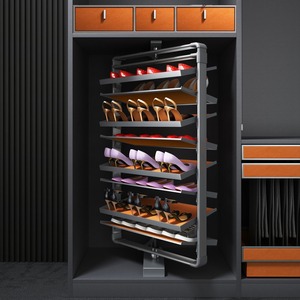 ชั้นวางรองเท้าหมุนได้ 360 องศา อุปกรณ์ฮาร์ดแวร์อเนกประสงค์สำหรับบ้าน แบบพับเก็บได้ หลายชั้น ตู้เก็บรองเท้าหมุนได้ - Product Image 1