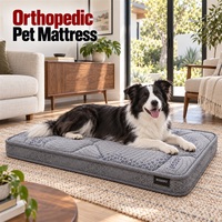 Matelas orthopédique personnalisé pour chien avec housse extérieure lavable et surface matelassée texturée pour marques en marque blanche