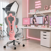 Chaise de Gaming Ergonomique en Maille avec Accoudoirs 4D Exosquelette Mecha, Siège Coulissant, Vérin à Gaz Classe 4, Base en Aluminium, Chaise de Bureau Informatique
