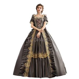 Vestido de Baile Rococó Estilo Victoriano del Siglo XVIII de María Antonieta para Mujer, Hecho a Medida con Encaje Gris, Disfraz para Drop Shipping, Pedido Mínimo 1 Pieza - Product Image 1