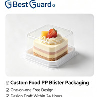 Barquette d'insertion en plastique transparent de qualité alimentaire sur mesure pour gâteaux de boulangerie, barquette d'emballage jetable pour pâtisserie thermoformée sous vide