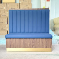 Cabine de restaurant avec fonction de tiroir Fond Coussin en acier inoxydable Dossier en cuir PU Design de mode Restaurant Cabine simple