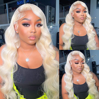 613 13x6 hd dentelle frontale perruque cheveux humains bruts vague de corps Transparent hd cheveux humains dentelle avant perruque pré plumée blonde perruque racine foncée