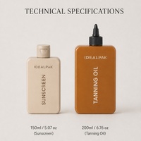 Emballage de lotion solaire carré avec logo personnalisé, 150 ml, 200 ml, flacons en plastique HDPE vides de qualité supérieure pour huile bronzante pour le corps