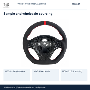 Suede Style Bare Steering Wheel Rim for BMW F30 F31 F32 Red Stripe Carbon Lower Trim BF30SCF - Product Image 5