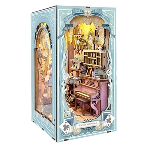 Jingkong Original Design Alices Tea Party Diary, pièce <span class=keywords><strong>d</strong></span>écorative en bois exquise, livre pop-up 3D à monter soi-même, cadeau idéal - Product Image 5