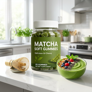 Gummies au matcha OEM, complément alimentaire végétalien antioxydant, gummies au thé vert délicieux et moelleux, 60 unités - Product Image 5