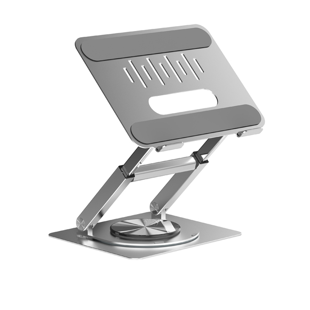 Great Roc Foldable Adjustable 360° Swivel Base Laptop Stand A07 Telescoping Handle Lift up Notebook Holder for Standing Work