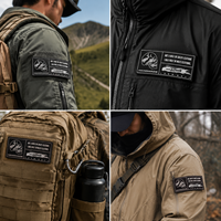 Patch en PVC imperméable personnalisé pour l'extérieur, à coudre, en caoutchouc souple, avec logo en relief 3D, pour équipement tactique et vêtements