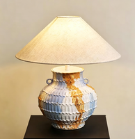 Retro Wabi Sabi Tarzı Tasarımcı El Yapımı Seramik Kavanoz LED Otel Ev Pansiyon Kulüp Dekorasyon Atmosfer Masa Lambası