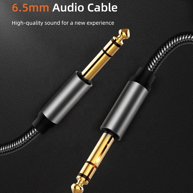 Custom Braided Twisted Pair 6.35MM 1/4 TRS Male Male Guitar Cable Gold Plated Connectors for Electric Guitar Microphone Speaker