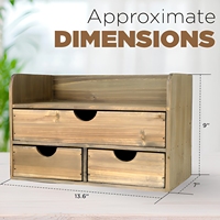 Organisateur de bureau en bois moderne personnalisable à 3 niveaux avec plateau supérieur et 3 tiroirs pour la maison et le bureau, durable et écologique