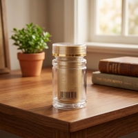 Bouteille en acrylique transparente de 120 ml pour Cordyceps, flacon vide en plastique pour compléments alimentaires, pilules, comprimés et emballage de Cordyceps