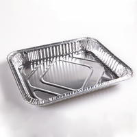 Récipient de cuisson plateau en aluminium avec couvercle restauration en aluminium servant des casseroles jetables de qualité alimentaire grand rectangle 2100ml
