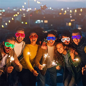 <span class=keywords><strong>Gafas</strong></span> LED de 5 Colores Neón, <span class=keywords><strong>Gafas</strong></span> con Obturador, <span class=keywords><strong>Gafas</strong></span> Luminosas, Brillan en la Oscuridad, Artículos de Fiesta, Recuerdos para Niños y Adultos - Product Image 5