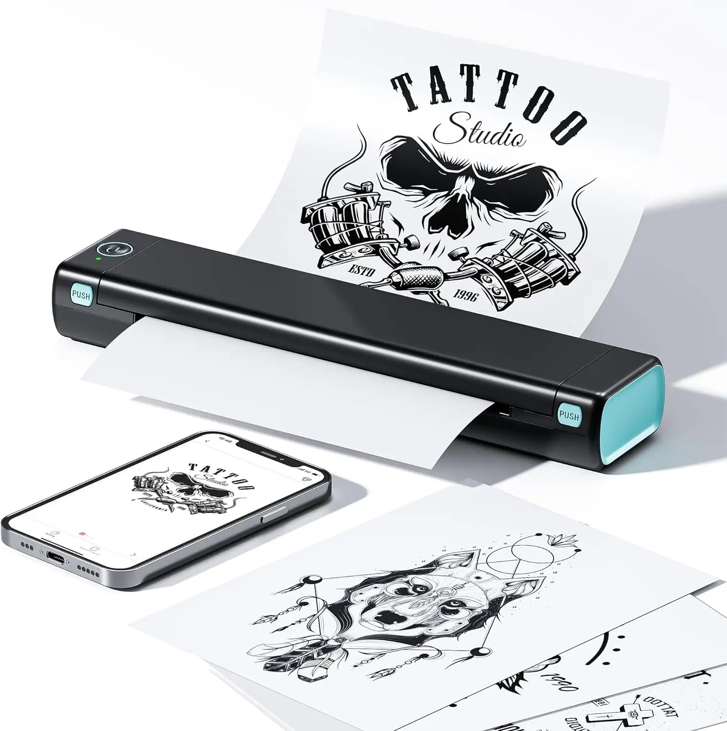 Grosir pencetak tato termal printer A4 Phomemo M08F stiker tato sementara cetak bluetooth portabel