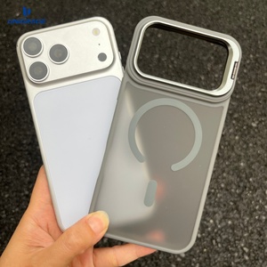 Coque de téléphone portable magnétique de luxe personnalisée avec support d'appareil photo en métal mat pour iPhone 11 12 13 14 <span class=keywords><strong>Plus</strong></span> 15 16 17 Pro Max - Product Image 4