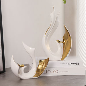 ديكور منزلي فاخر من السيراميك بتصميم فريد من نوعه زخارف طائر الفينيق على شكل طائر الفن بلكنة زفاف إبداعية - Product Image 3