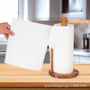 Wooden <b>Paper</b> Towel Holder Round Upright Desktop <b>Kitchen</b> Organizer Minimalist Design Free Standing No Drilling Required - Product Image 4