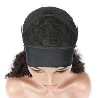 Perruques brésiliennes bouclées avec bandeau pour femmes noires, perruques bandeau ondulées effet eau, densité 150%, demi-perruques sans colle avec bandeau
