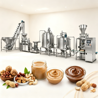 Ligne de production industrielle de beurre de cacahuètes, équipement de fabrication de pâte d'arachide en acier inoxydable pour usine alimentaire