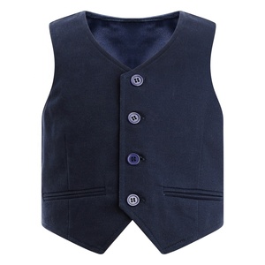 Enfants garçons messieurs couleur unie col en V boutonné dos sangle pointu <span class=keywords><strong>gilet</strong></span> fête scène Performance <span class=keywords><strong>gilet</strong></span> - Product Image 1
