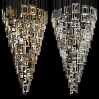 Longree lustre Led en cristal en spirale monté au plafond, luminaire suspendu pour escalier