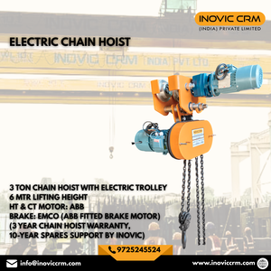 OEM Custom Built Electric Chain <b>Hoist</b> | IS Standard Industrial Lifting Equipment For Indsutrial Uses By Exporters - Product Image 2