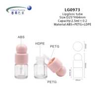 Tube de brillant à lèvres mini en plastique de 2,5 ml avec bouchon à vis, emballage cosmétique en PETG personnalisable avec options de couleur sur mesure pour la vente en gros