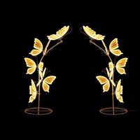 Arche lumineuse LED personnalisée en forme de papillon, grand format, lumière chaude, pour mariage, salle de réception, hôtel, restaurant, événements, décoration