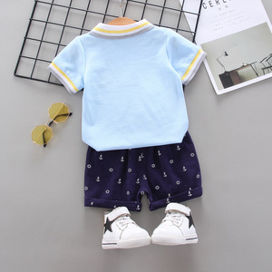 Conjunto de Ropa Infantil de Verano, Algodón Puro, Diseño de Oso Polo a Rayas con Bordado de Dibujos Animados, Ropa para Niños, Conjunto de Bebé con Estampado de Animales - Product Image 4