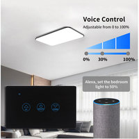 Appareils Domestiques Intelligents, Interrupteur Wifi Noir 3 Gangs avec Ligne Neutre, Compatible avec Google Home, Interrupteur Intelligent Tuya