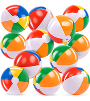 Lot de 4 ballons de plage gonflables colorés à 6 panneaux en PVC pour jeux aquatiques, jouets de piscine et de plage pour enfants, vente en gros de ballons en aluminium