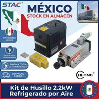 Kit moteur de broche refroidi par air en stock au Mexique 2,2 kW/1,5 kW 24000 tr/min ER20 ER11 avec VFD 110 V 220 V pour routeur CNC, fraisage et gravure