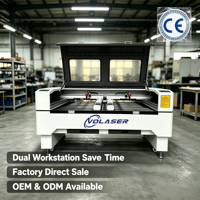 Machine de gravure laser à double poste de travail, découpeuse CO2 pour matériaux non métalliques, machine de découpe laser pour bois, acrylique, cuir, 1600*1000mm